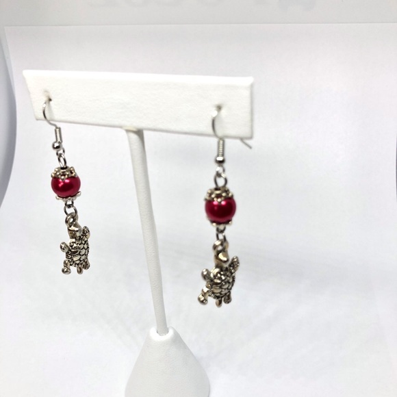{3 for $20} sea turtle dangle earrings with pearl - Picture 2 of 5